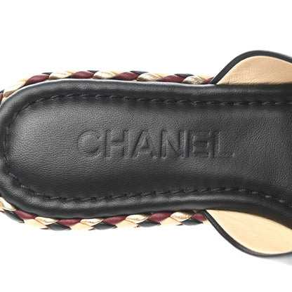 Chanel Lambskin Braided Mule Sandals 35 Black 6 of 8