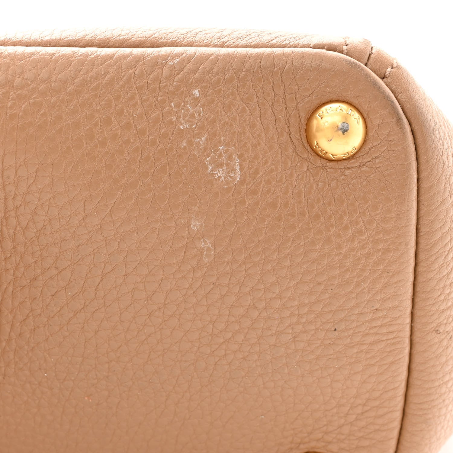 Prada Vitello Daino Side Pocket Shoulder Bag Tote Sesamo 12 of 12