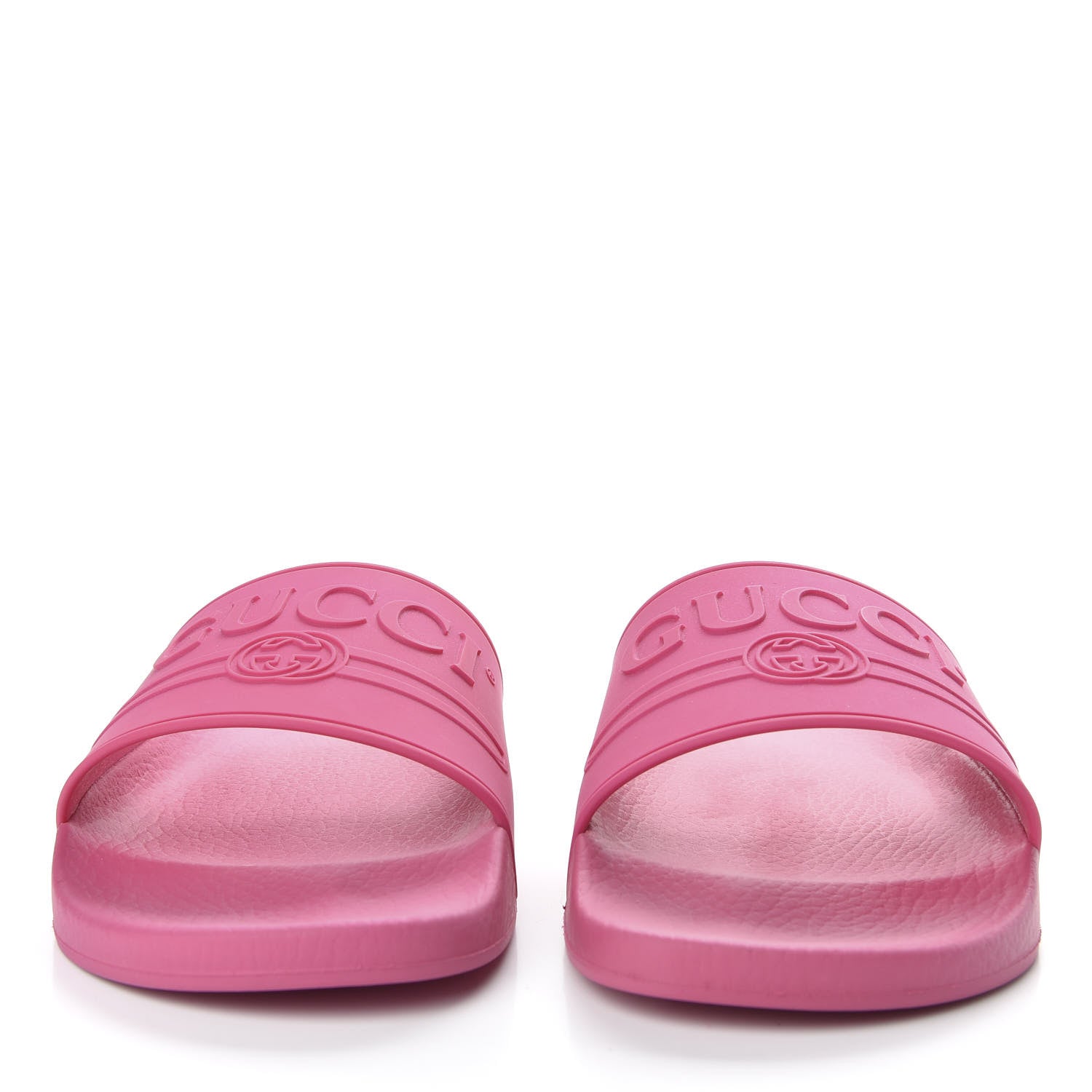Gucci Rubber Logo Stamped Mens Slide Sandals 10 Fuchsia 2 of 8