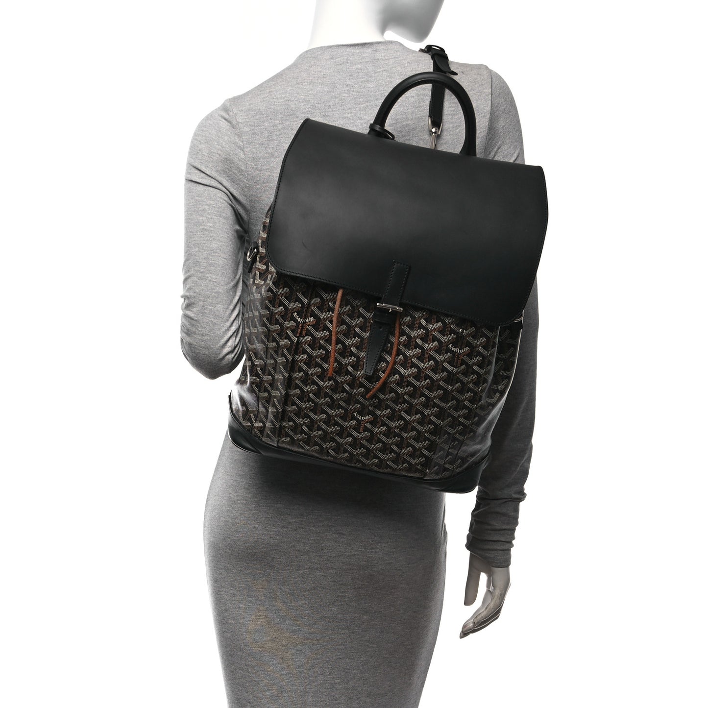 Goyardine Calfskin Alpin MM Backpack Black