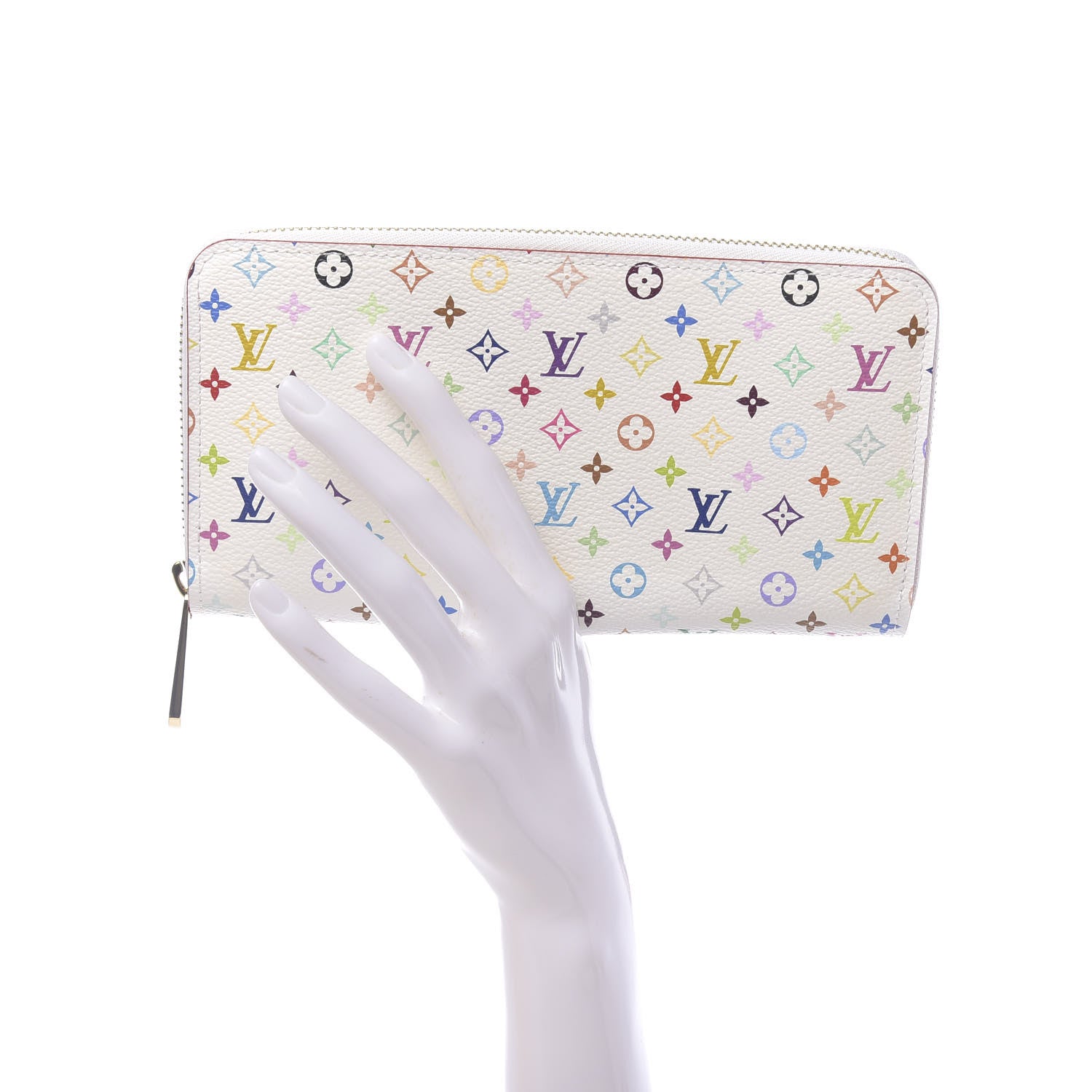 Louis Vuitton Monogram Multicolor Zippy Wallet White Litchi 2 of 6