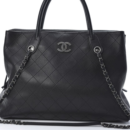 Chanel Grained Vegetal Calfskin Urban Shopping Tote Black 8 of 16