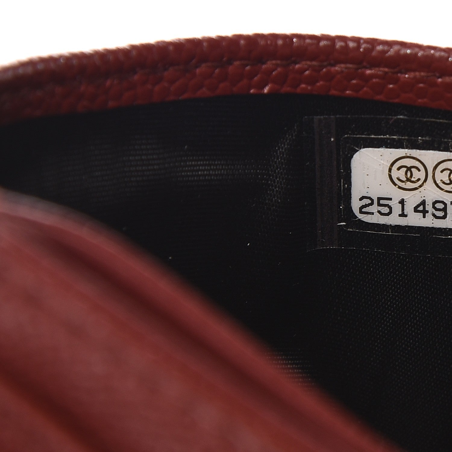 Chanel Caviar Quilted Card Holder Dark Red 8 of 9