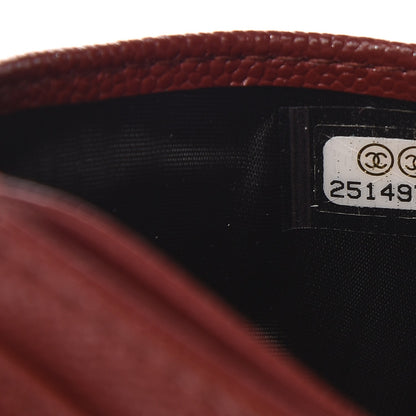 Chanel Caviar Quilted Card Holder Dark Red 8 of 9