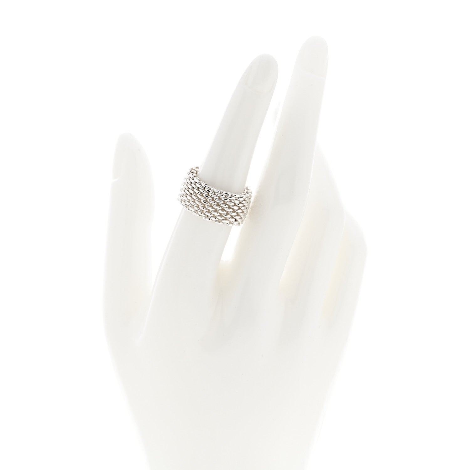 Tiffany Sterling Silver Somerset Mesh Ring 51 5.75 2 of 4