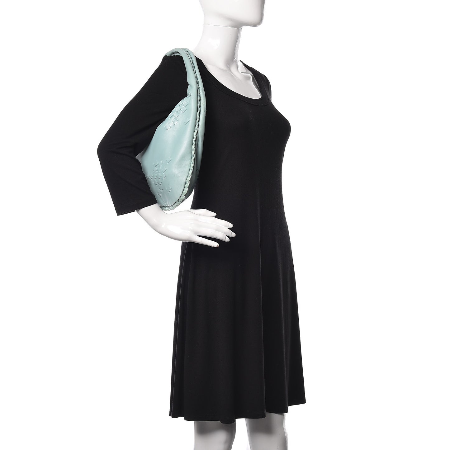 Nappa Intrecciato Medium Veneta Hobo Seafoam