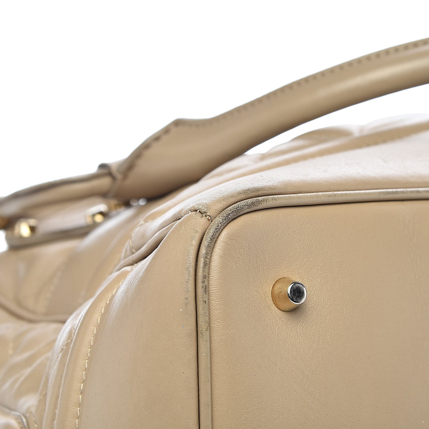 Lambskin Quilted Westbury Tote Beige