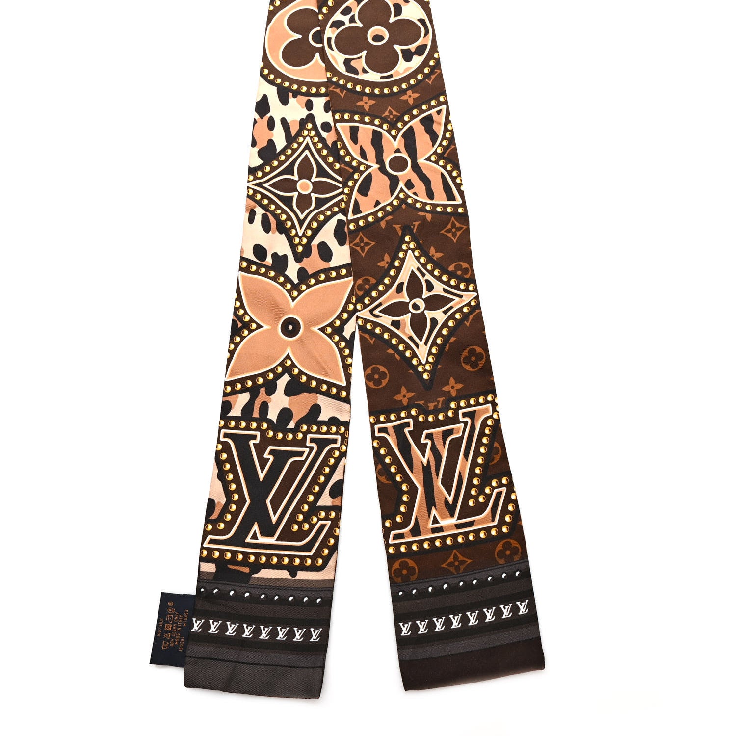 Louis Vuitton Silk Monogram LV World Bandeau Brown 2 of 3