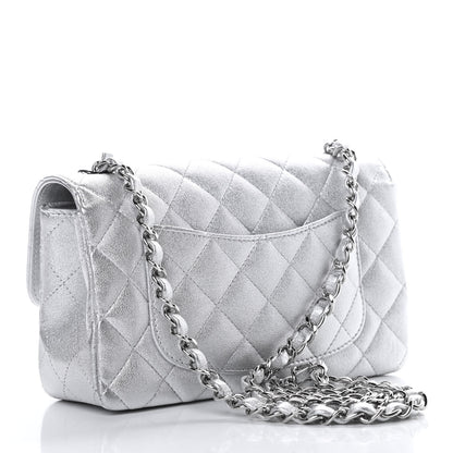 Chanel Metallic Lambskin Quilted Mini Rectangular Flap Silver 3 of 10