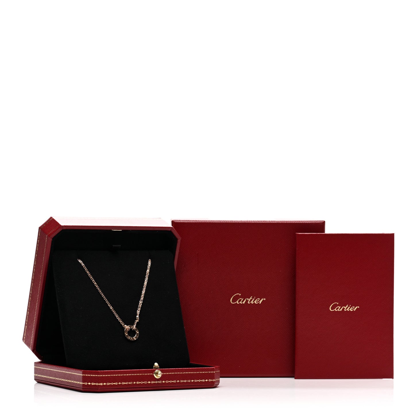18K Pink Gold 2 Diamond LOVE Necklace