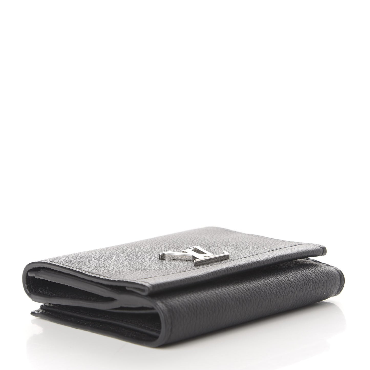 Calfskin LockMe II Compact Wallet Black