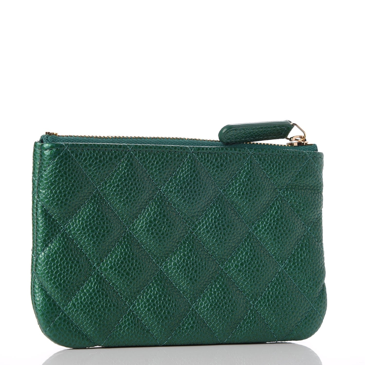 Chanel Caviar Quilted Small Cosmetic Case Green 3 of 7