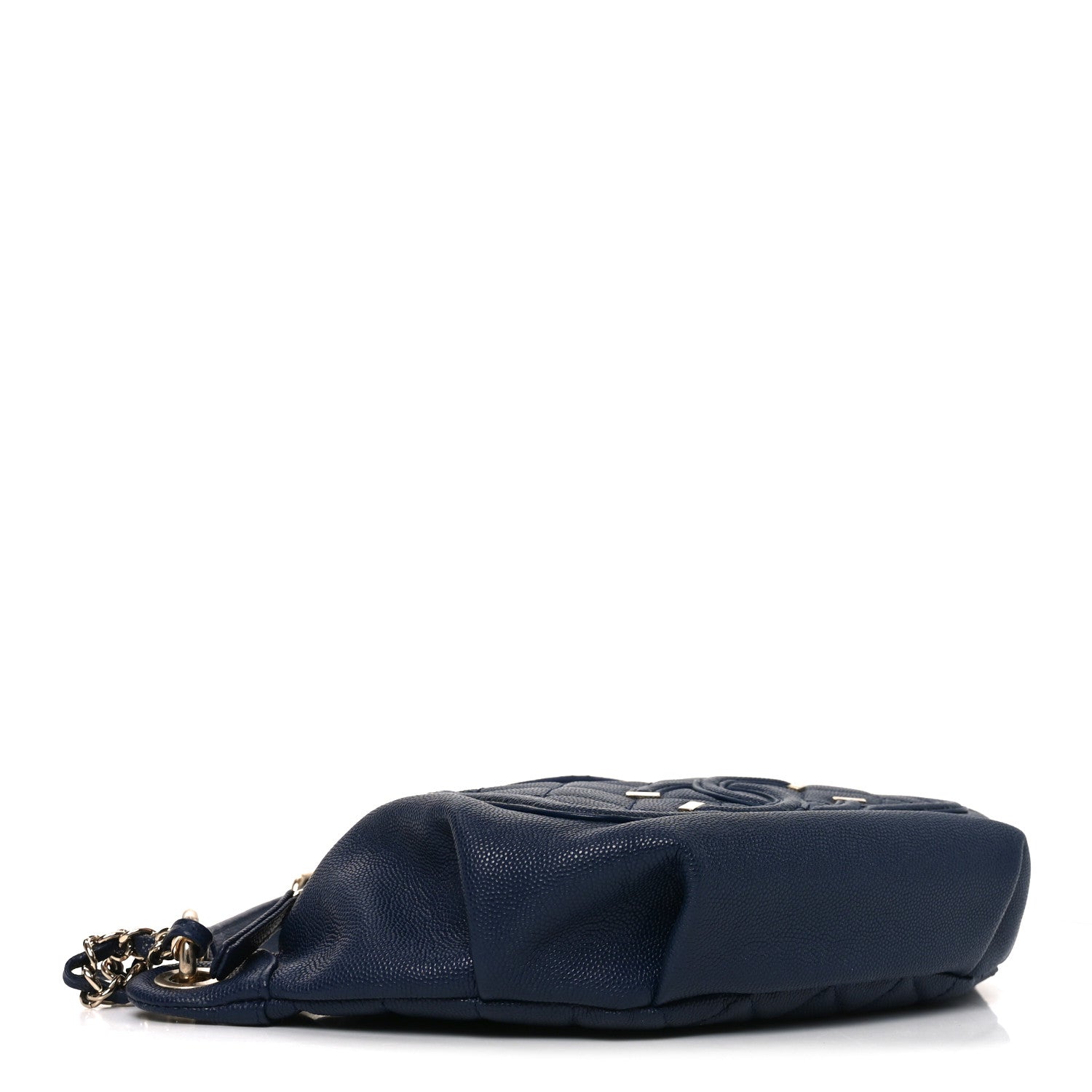 Chanel Caviar Quilted Filigree Waist Bag Blue 4 of 9