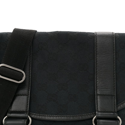 Gucci Monogram Small Double Buckle Flap Messenger Bag Black 8 of 12