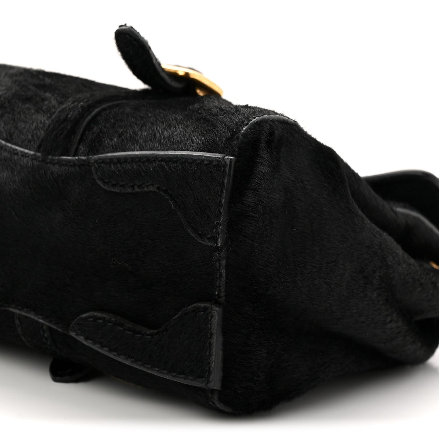 Calf Hair Shoulder Bag Black