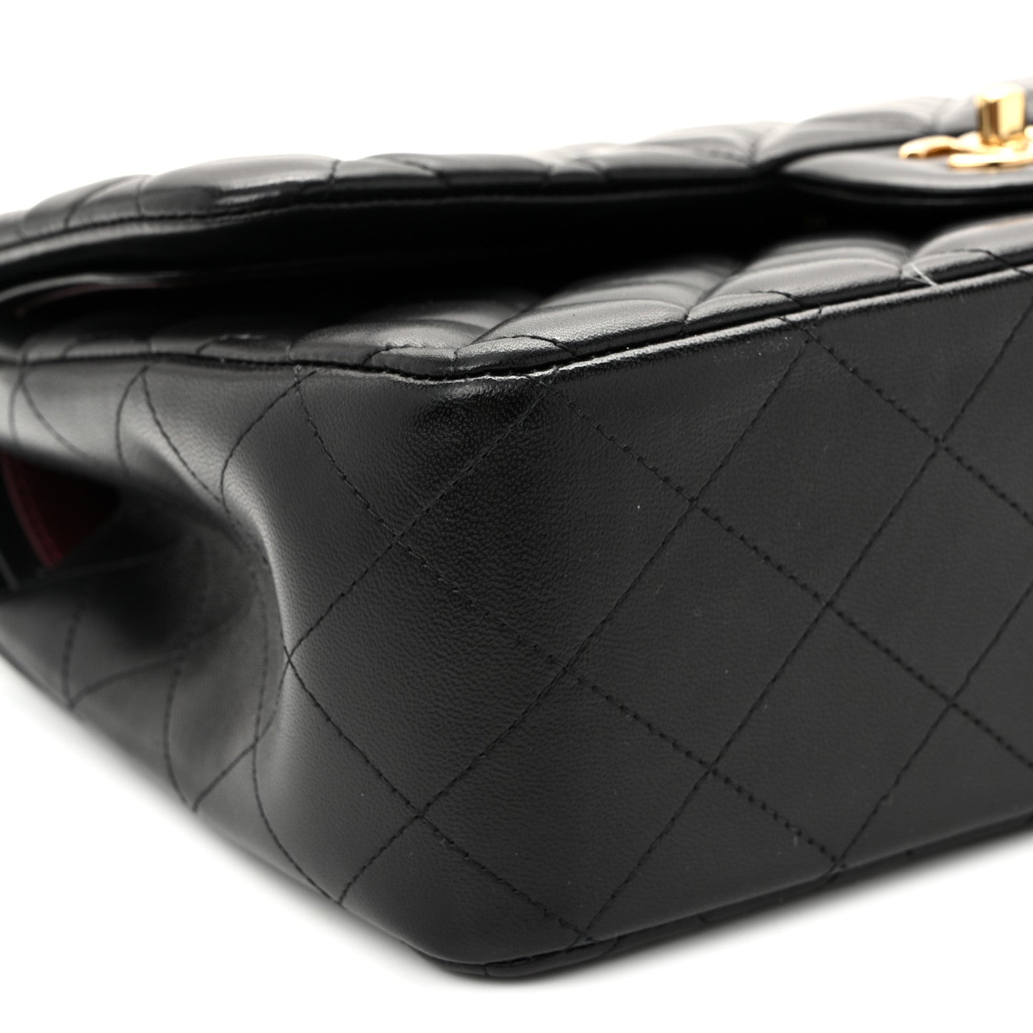 Chanel Lambskin Quilted Jumbo Double Flap Black 9 of 11