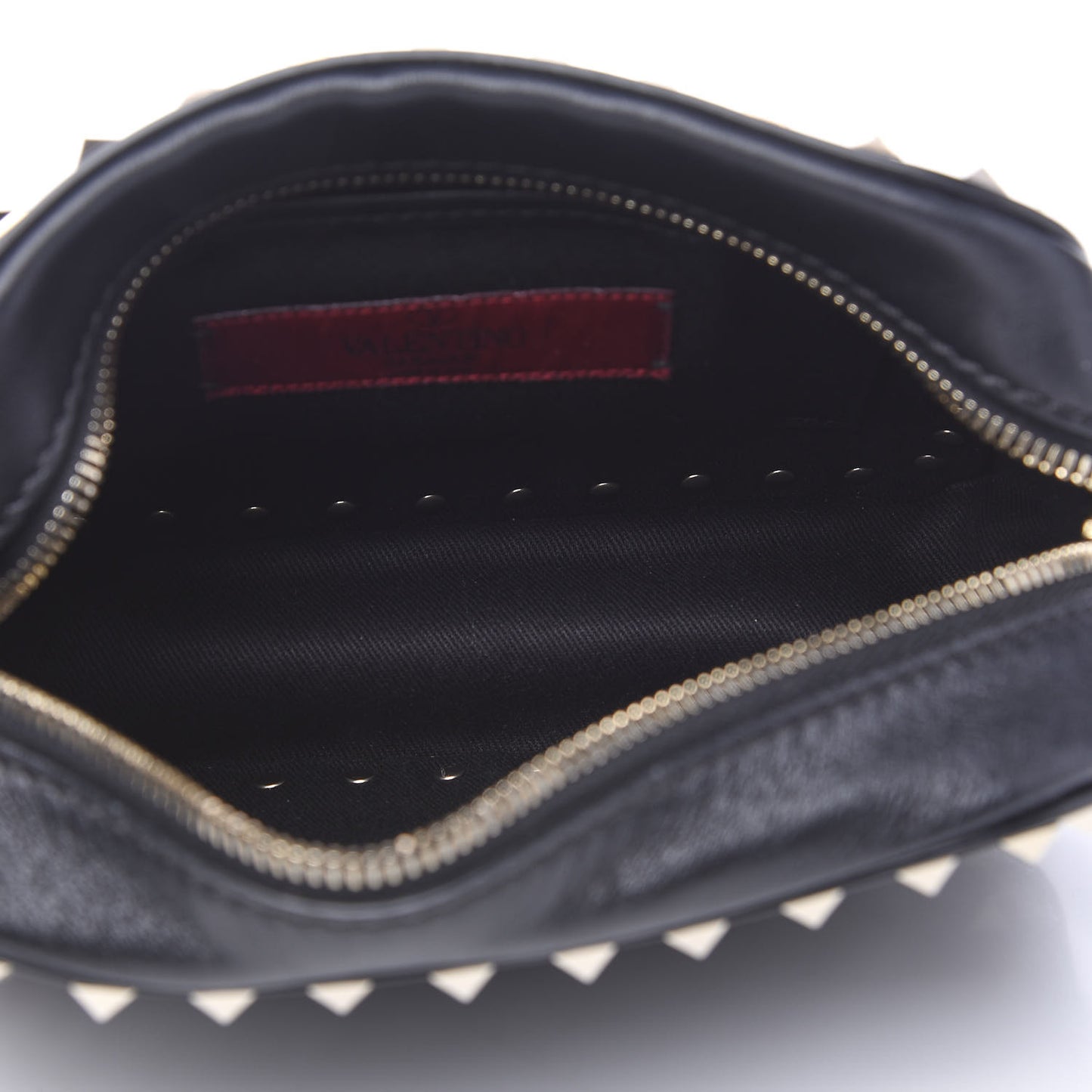Calfskin Rockstud Camera Crossbody Bag Black