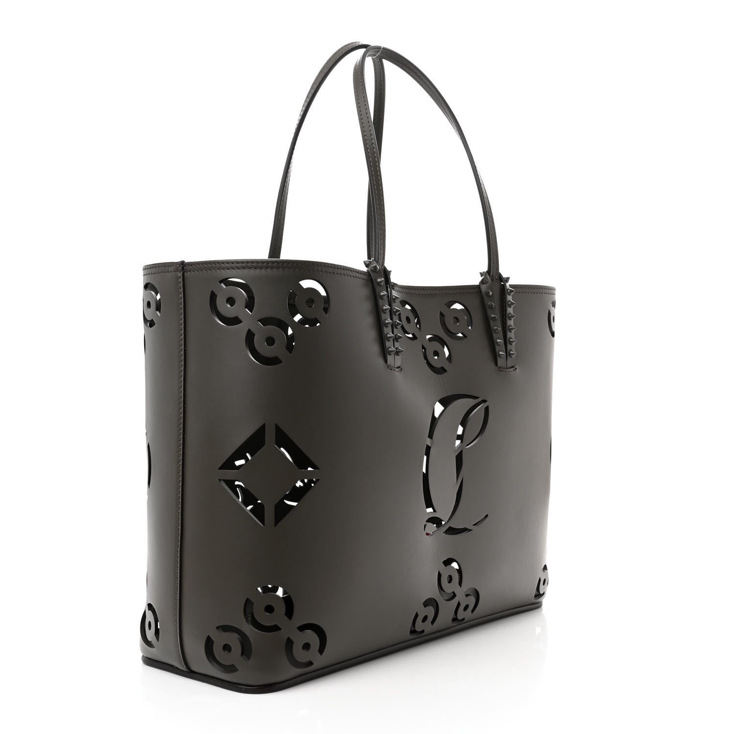 Christian Louboutin Calfskin Loubinthesky Perforated Cabata Tote Black 4 of 11