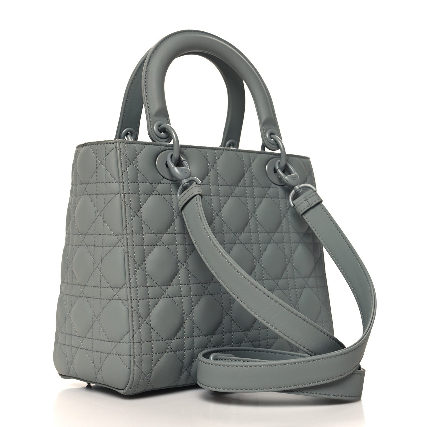 Ultra Matte Calfskin Cannage Medium Lady Dior Grey Stone