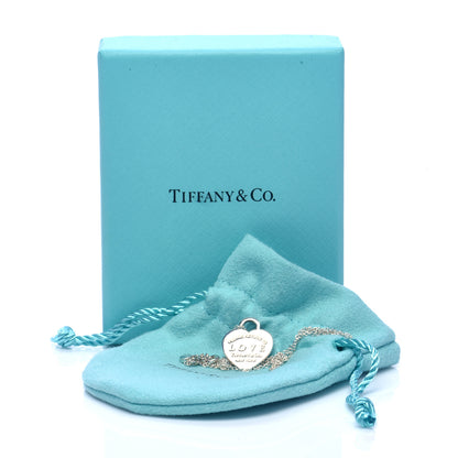 Tiffany Sterling Silver Enamel Return to Tiffany Love Heart Necklace Blue 7 of 7