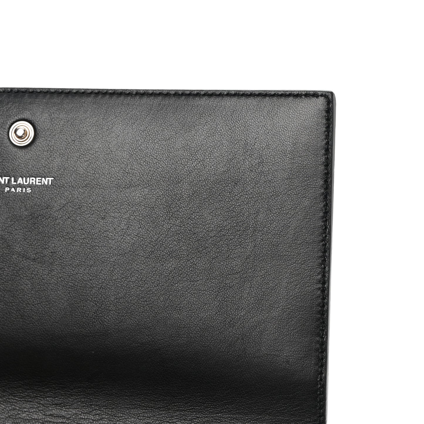 Calfskin Crocodile Embossed Monogram Chain Wallet Black