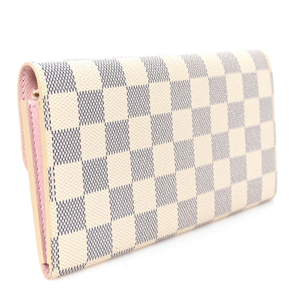Louis Vuitton Damier Azur Emilie Wallet Rose Ballerine 3 of 6