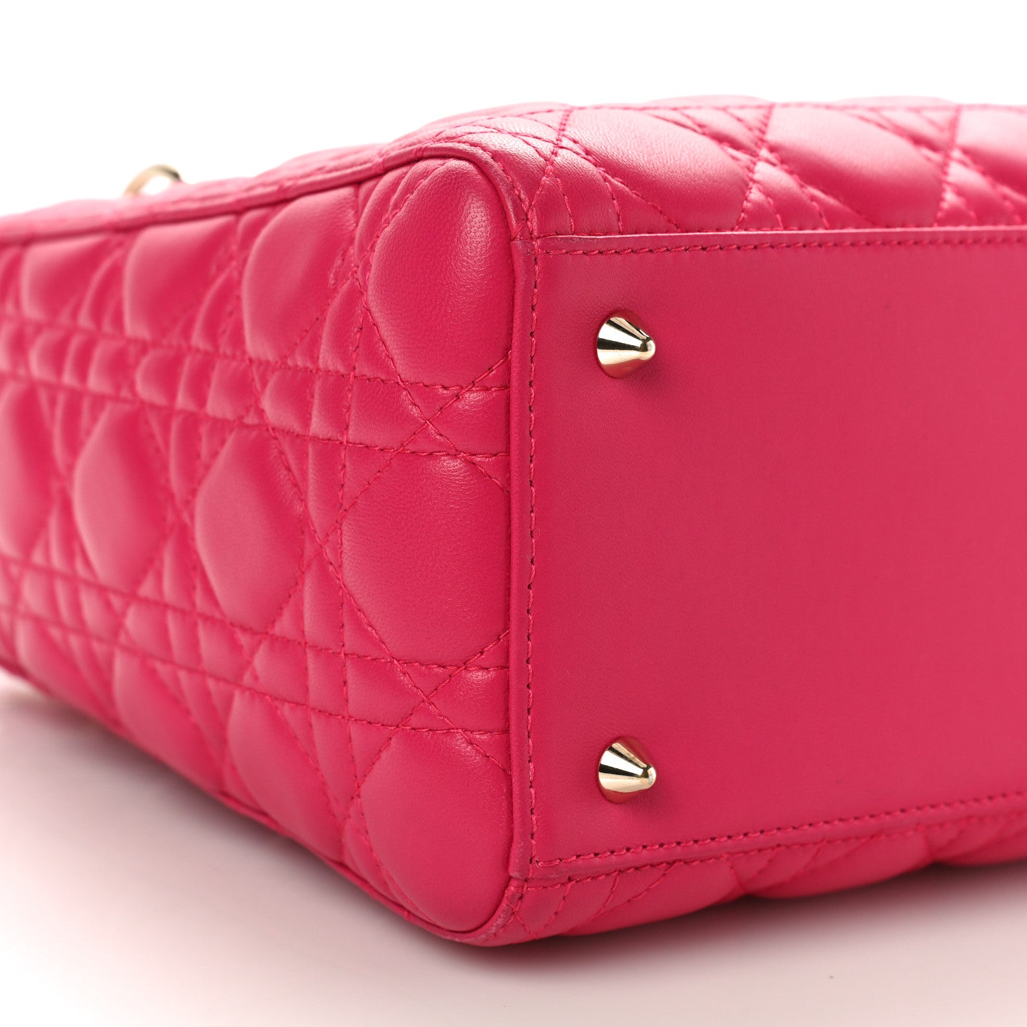 Christian Dior Lambskin Cannage Medium Lady Dior Fuchsia 7 of 8