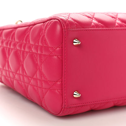 Christian Dior Lambskin Cannage Medium Lady Dior Fuchsia 7 of 8