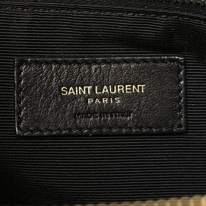 Saint Laurent Grain De Poudre Matelasse Chevron Monogram Shopping Bag Black 7 of 15