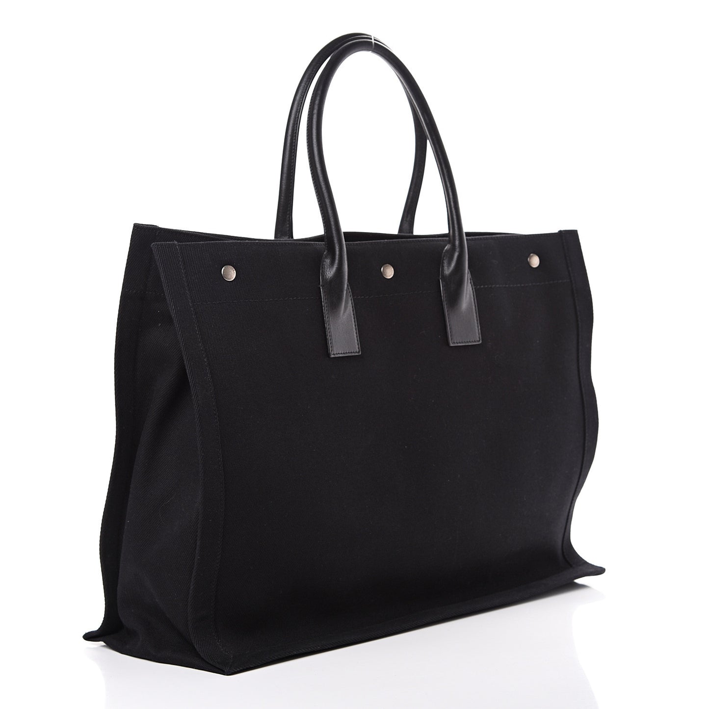 Linen Calfskin Rive Gauche Tote Black