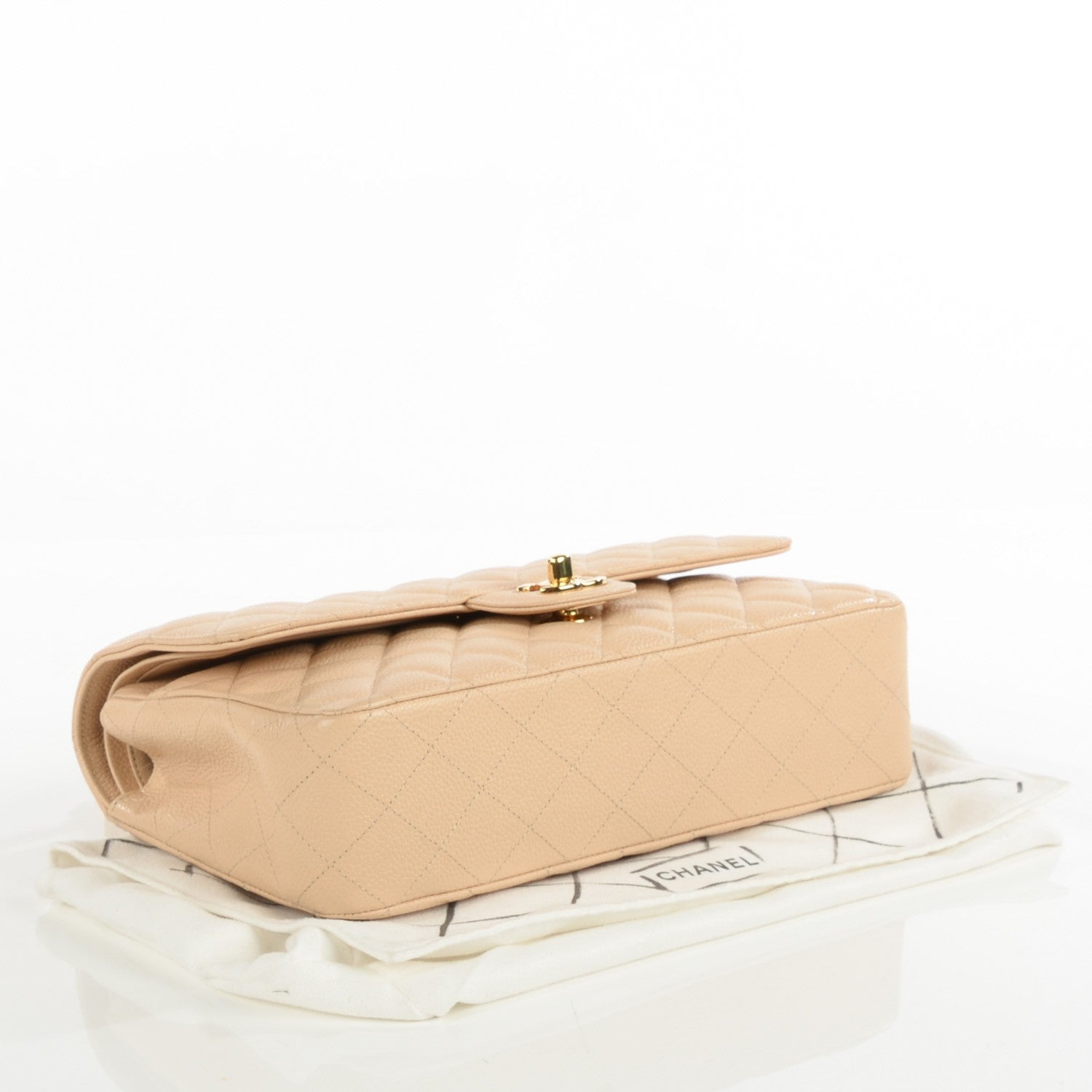 Chanel Caviar Quilted Medium Double Flap Beige Clair 4 of 8