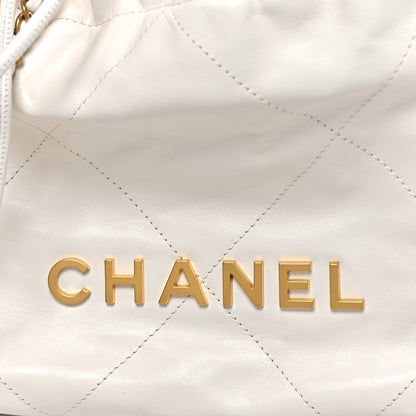 Chanel Shiny Calfskin Quilted Mini Chanel 22 White 8 of 10