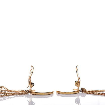 Chanel 2.55 Flap Dangle Clip On Earrings Gold 3 of 5