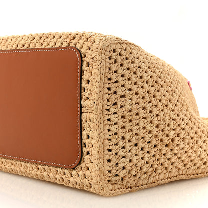Louis Vuitton Raffia Calfskin Forte Del Marmi OnTheGo MM Natural Fuchsia 10 of 13