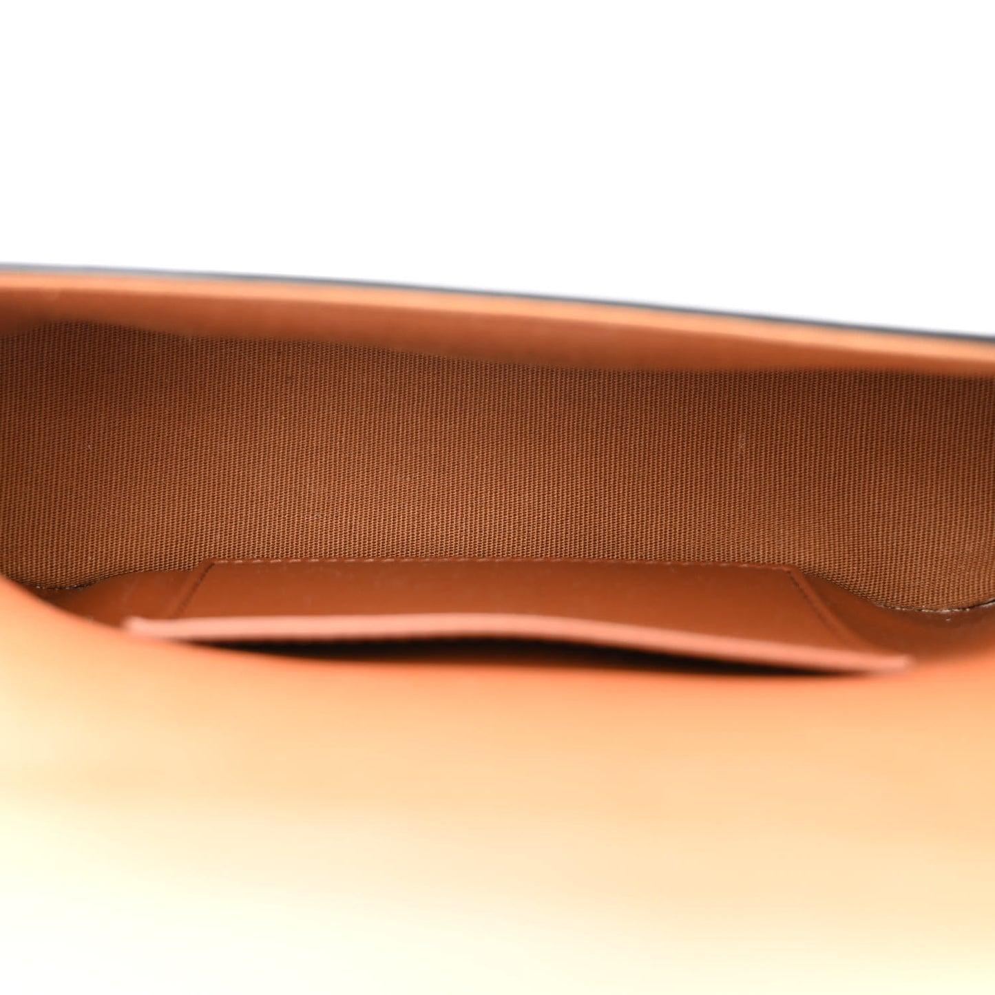 Triomphe Canvas Calfskin Tabou Clutch on Strap Tan