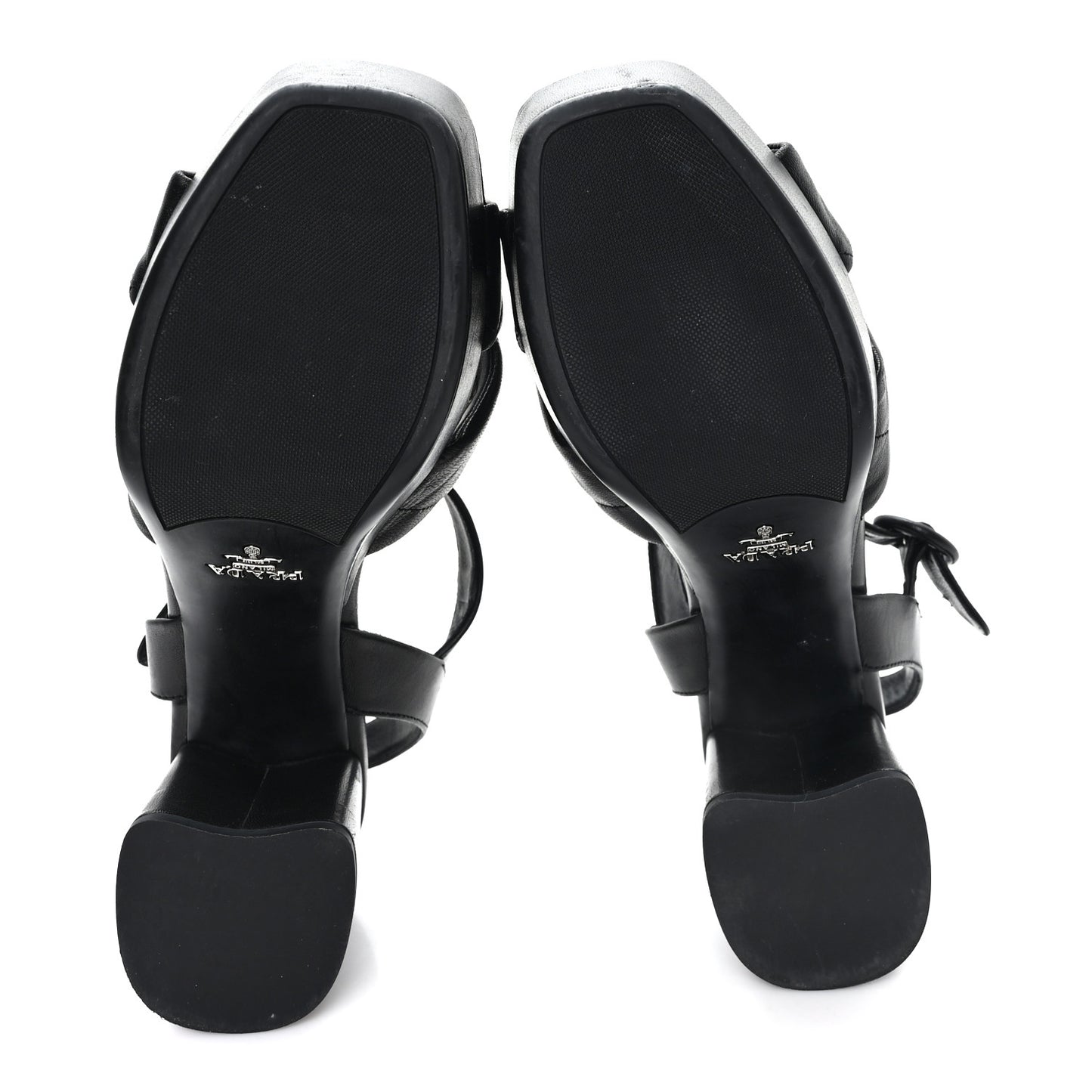 Nappa Logo Quilted Crisscross Platform 20/65mm Sandals 37.5  Black