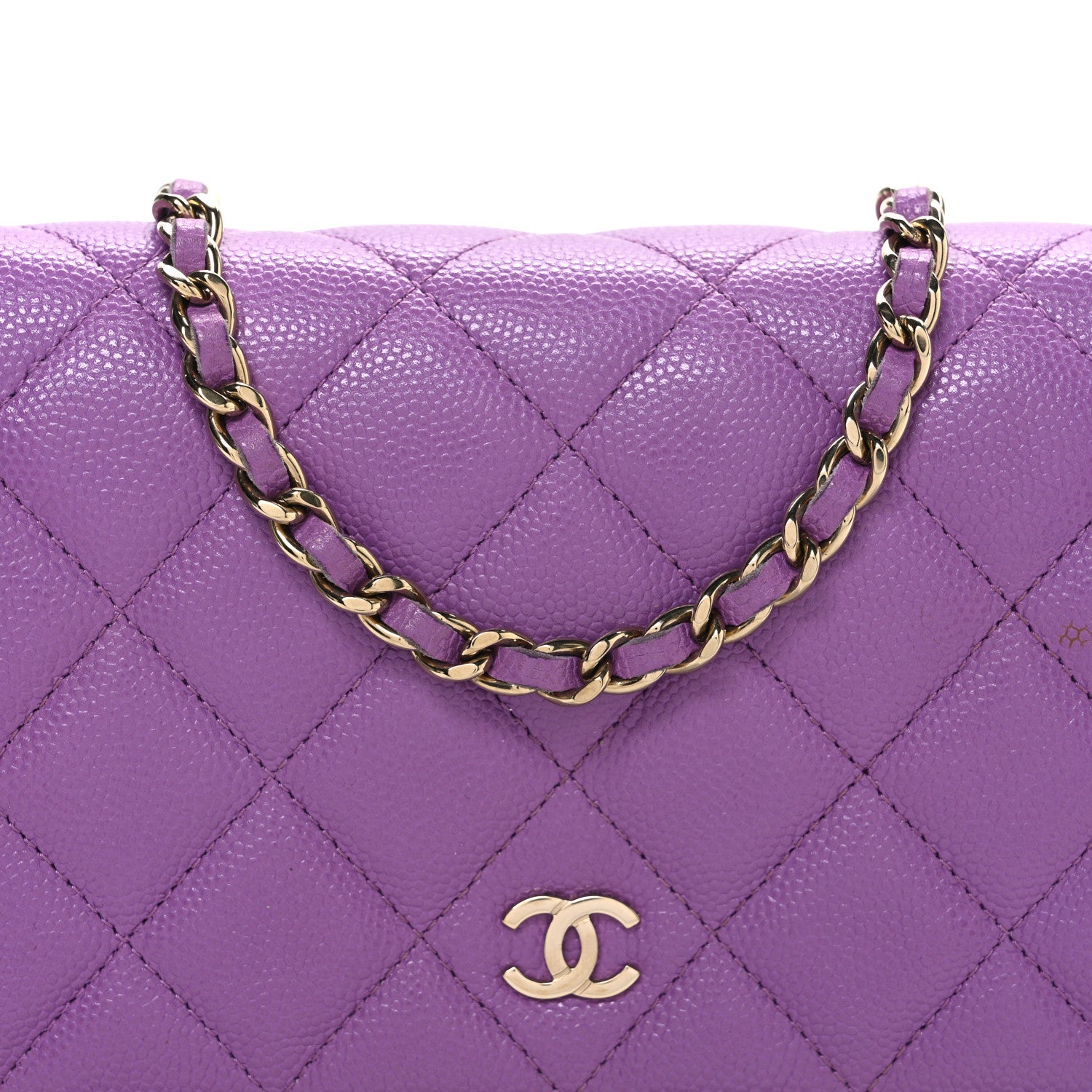 Chanel Caviar Quilted Wallet On Chain WOC Purple 9 of 12