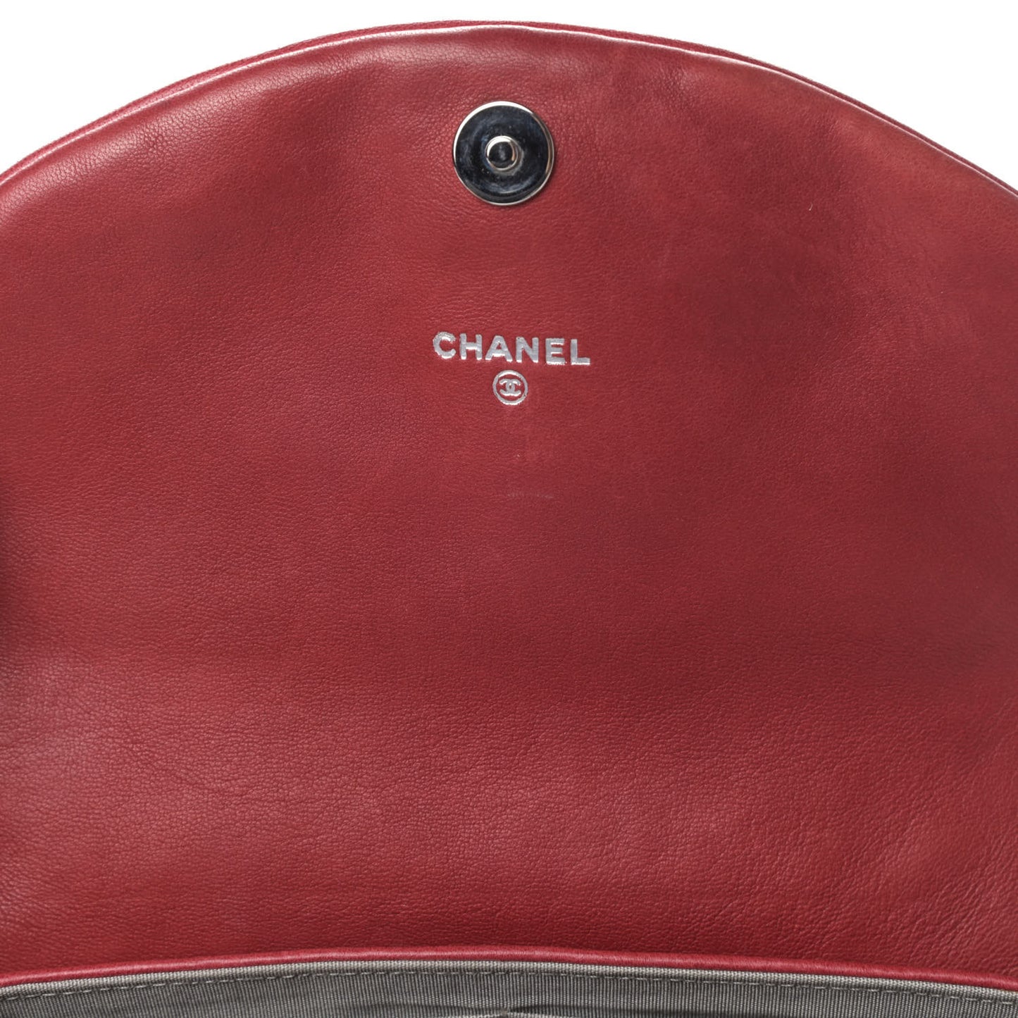 Lambskin Half Moon Wallet On Chain WOC Red