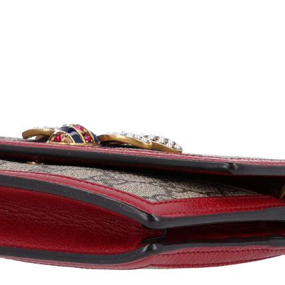 Gucci GG Supreme Monogram Web Queen Margaret Chain Wallet Red 9 of 9