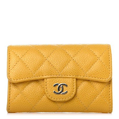 Chanel Caviar Quilted Flap Card Holder Yellow 1 of 4