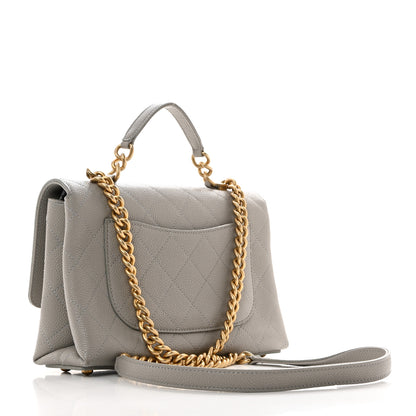 Chanel Grained Calfskin Small Stitched Flap Grey 2 of 10