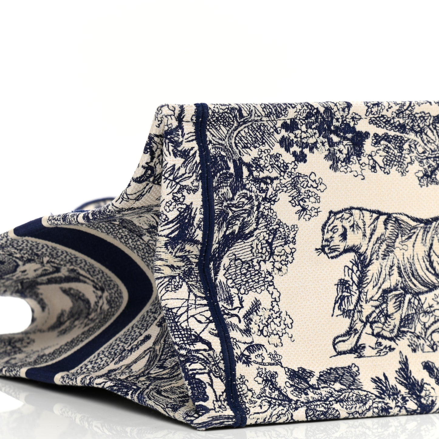 Canvas Embroidered Large Dioriviera Toile De Jouy Book Tote Blue