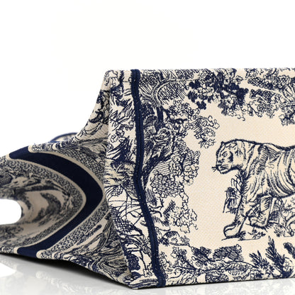 Christian Dior Canvas Embroidered Large Dioriviera Toile De Jouy Book Tote Blue 5 of 12