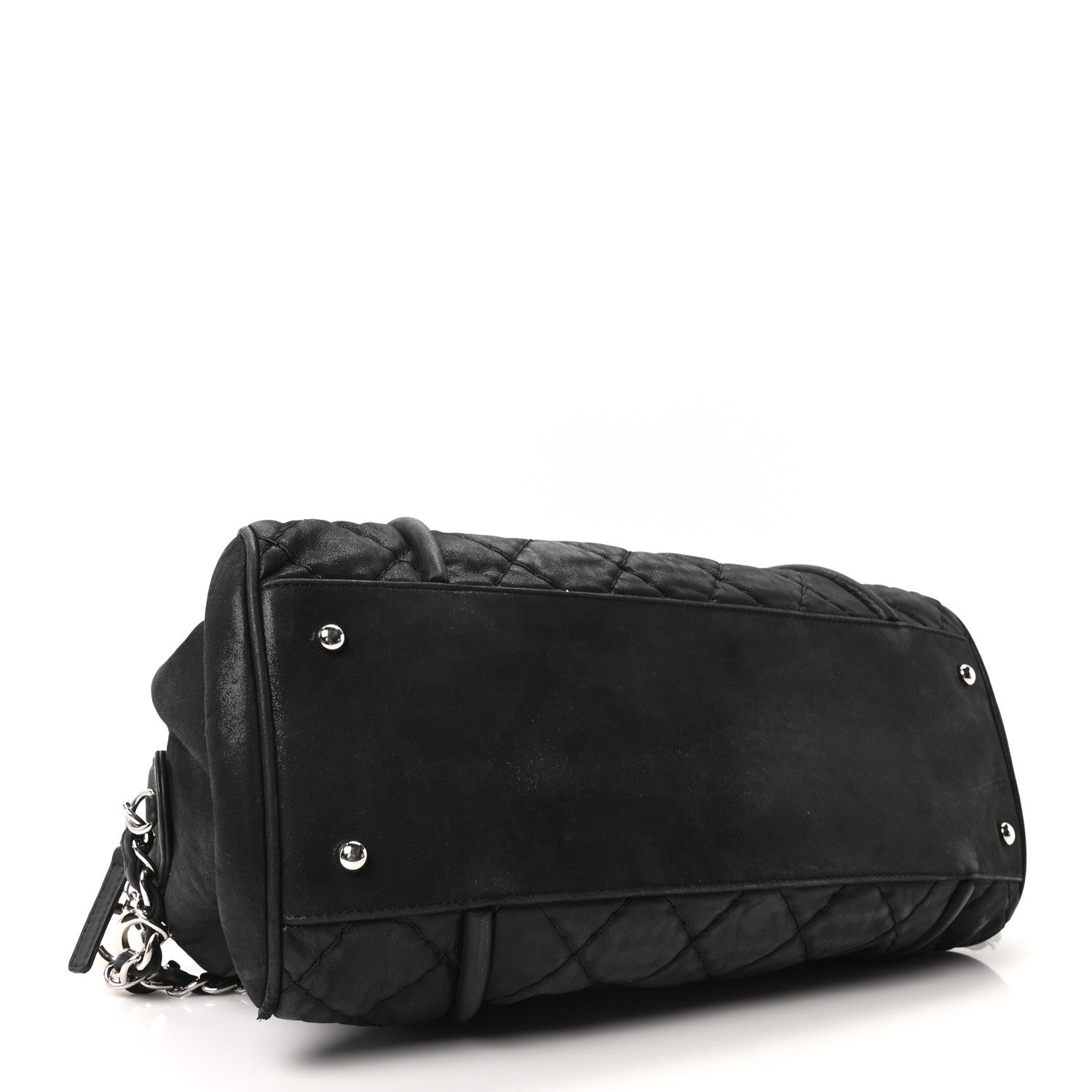 Chanel Iridescent Calfskin Quilted Relax CC Bowler Bag Black 4 of 10