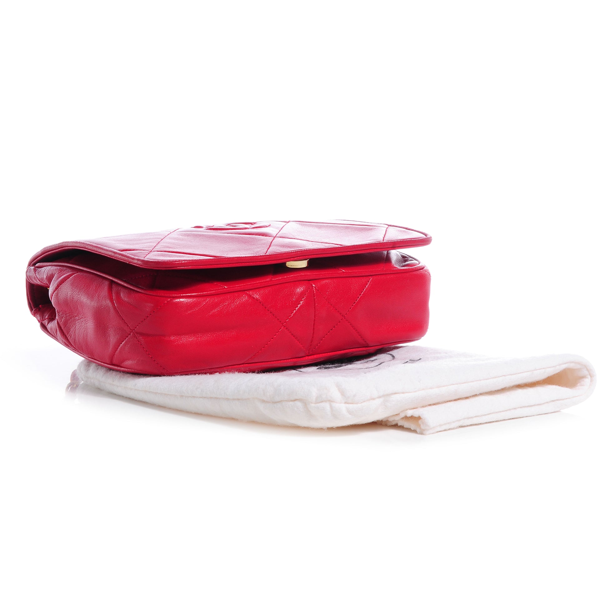 Chanel Lambskin Shoulder Flap Bag Red 4 of 7