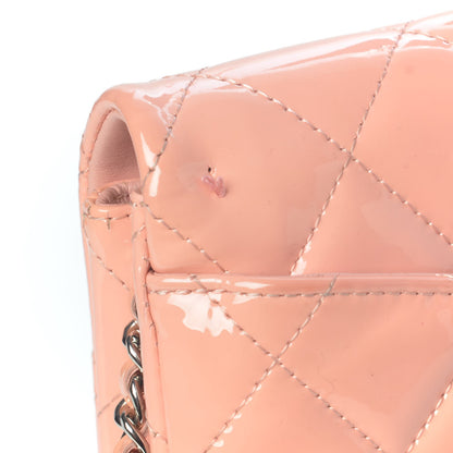 Chanel Patent Quilted Clutch With Chain Flap Light Pink 12 of 15