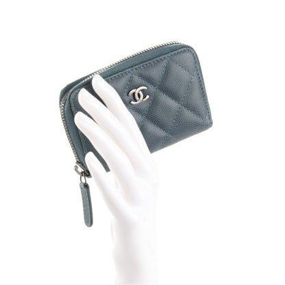 Chanel Caviar Quilted Zip Coin Purse Grey 2 of 7