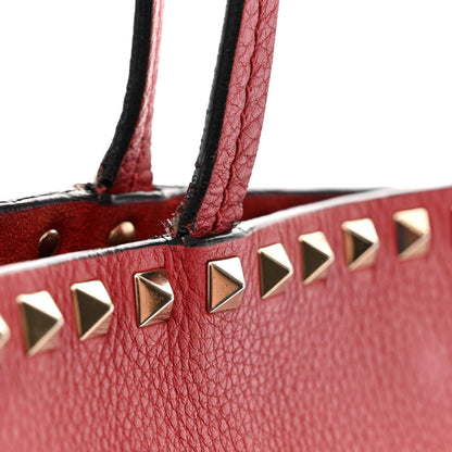 Valentino Garavani Grained Calfskin Rockstud Shoulder Tote Rosso Valentino 19 of 22