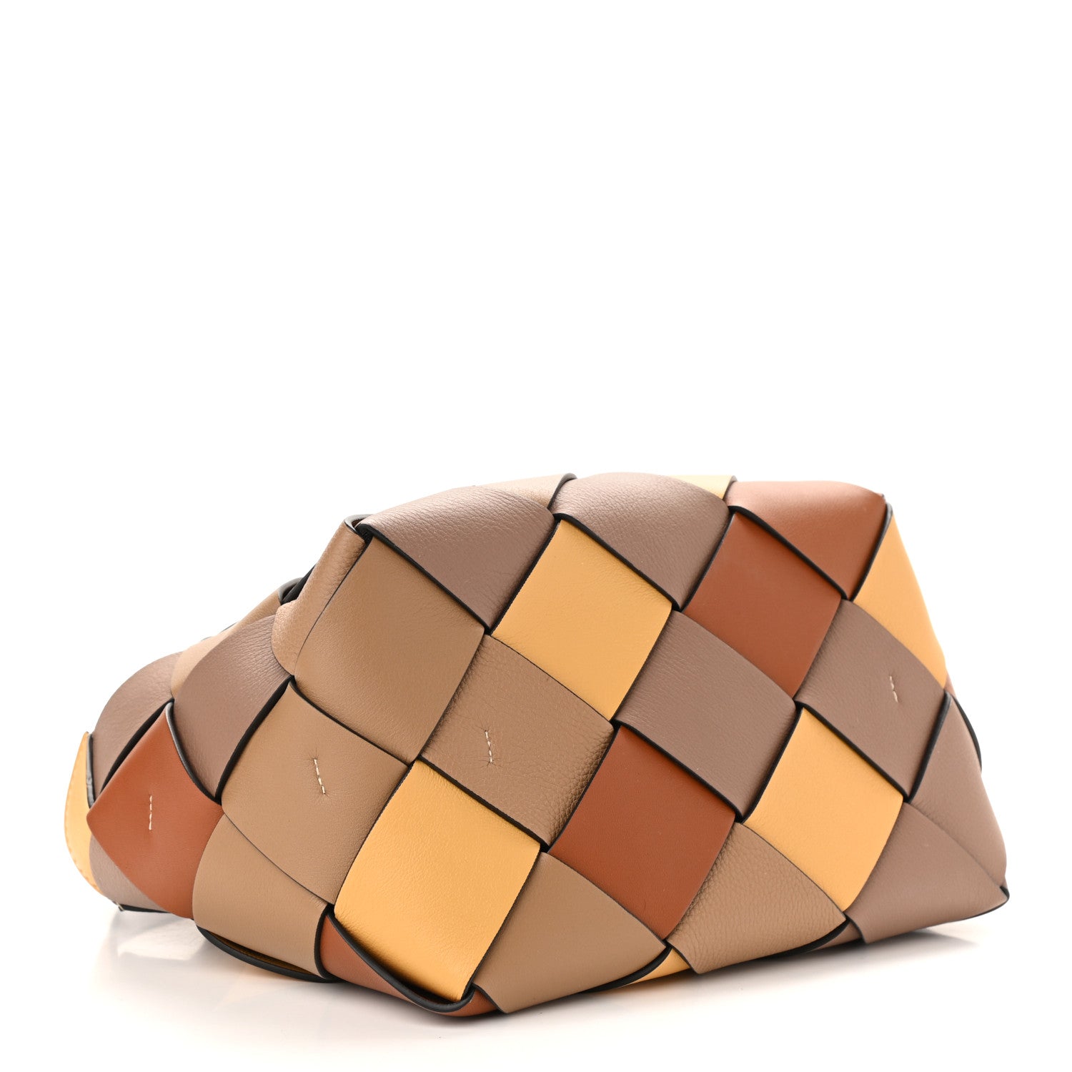 Loewe Calfskin Small Woven Basket Surplus Bag Hazelnut Camel 4 of 10