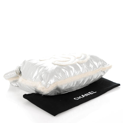 Chanel Vinyl Mohair Trimmed CC Bonbons Tote Silver 4 of 7
